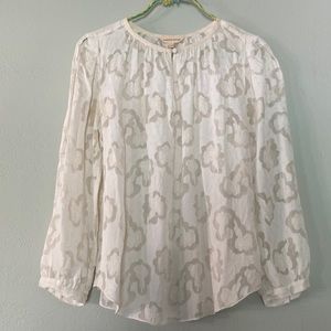 Anthropologie white ivory blouse holiday office fall winter shower bridal